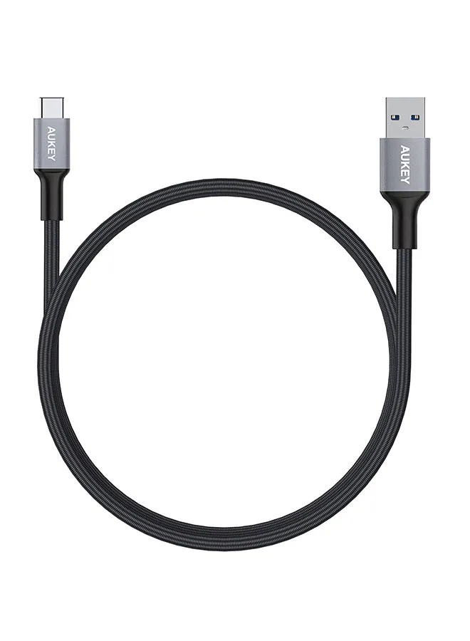 مجموعة كوابل USB-A إلى USB-C مضفرة، طراز CB-CMD2 رمادي-1