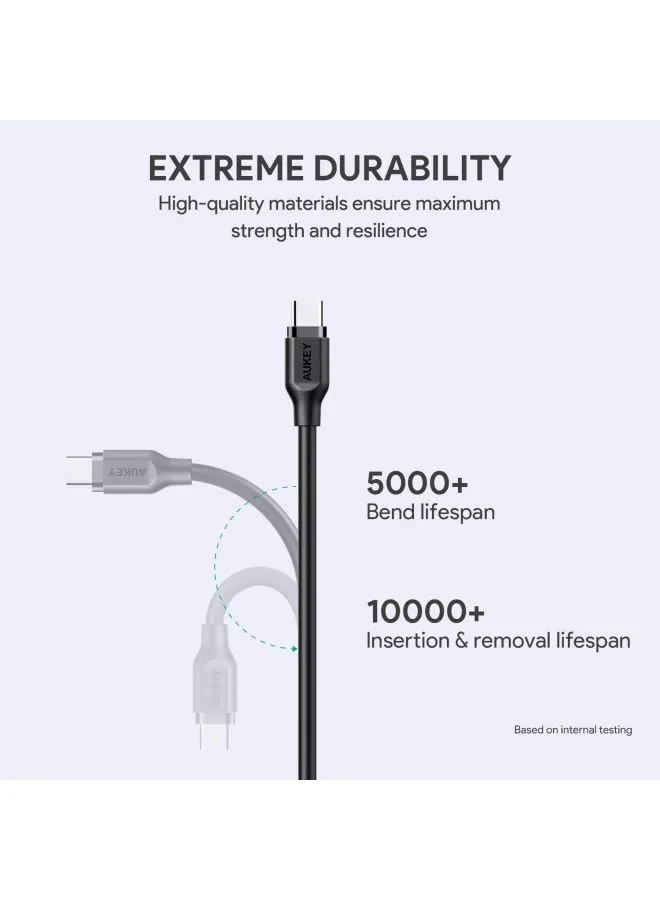 مجموعة كوابل  USB-A إلى USB-C من مادة بلاستيك بي في سي، طراز CB-CMD5 أسود-2