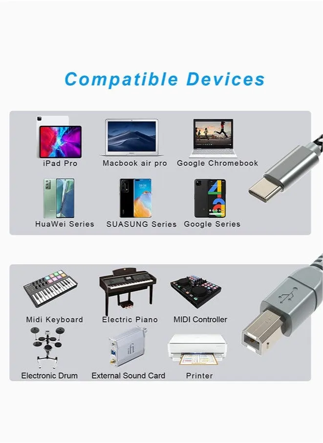 مناسبة ل MacBook برو الناقل التسلسلي العام باء إلى الناقل التسلسلي العام جيم كابل الطابعة 1.5 متر ، الناقل التسلسلي العام جيم إلى الناقل التسلسلي العام باء ميدي كابل OTG ج نوع الطابعة-2