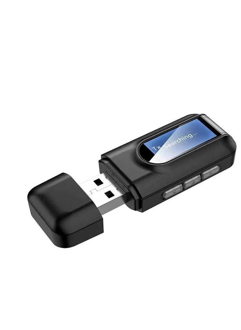 جهاز إرسال واستقبال USB Bluetooth 5.0 للتلفزيون، محول بلوتوث لاسلكي محمول، جهاز إرسال صوت بلوتوث بمقبس 3.5 مم للكمبيوتر الشخصي، وبطاقة الصوت، والسيارة، وسماعات الرأس، ومكبرات الصوت-1