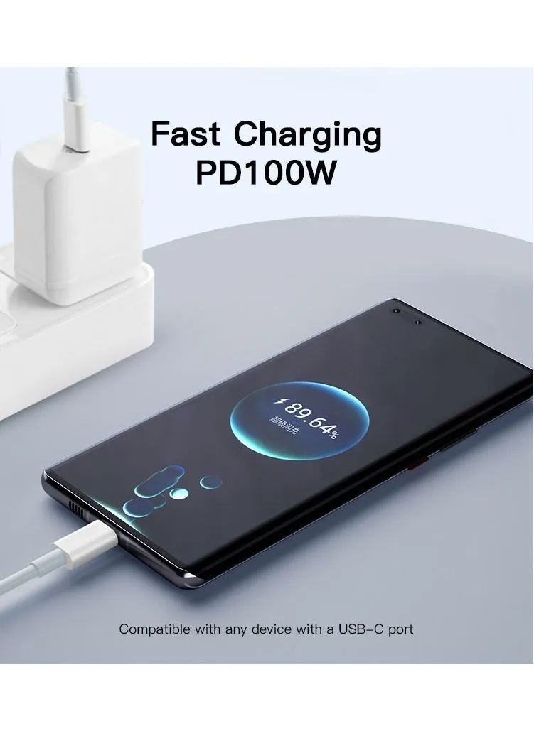 كابل USB C 100 واط، كابل USB-C إلى USB-C 2 متر، كابل شاحن USB C لأجهزة iPhone 15، Mac Book Pro 2020، iPad Pro 2020، Switch، Samsung Galaxy S20 Plus S9 S8 Plus، Pixel، أجهزة الكمبيوتر المحمولة وغيرها الكثير-2