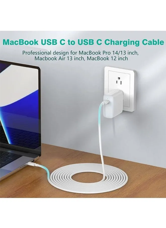 كابل USB C بطول 3.3 قدم 60 وات USB C كابل شحن سريع متوافق مع كابل USB C إلى USB C بقدرة 60 وات كابل شحن من النايلون من النوع C يناسب iPhone 15 Pro Max Plus MacBook Pro Air iPad Pro Samsung-2