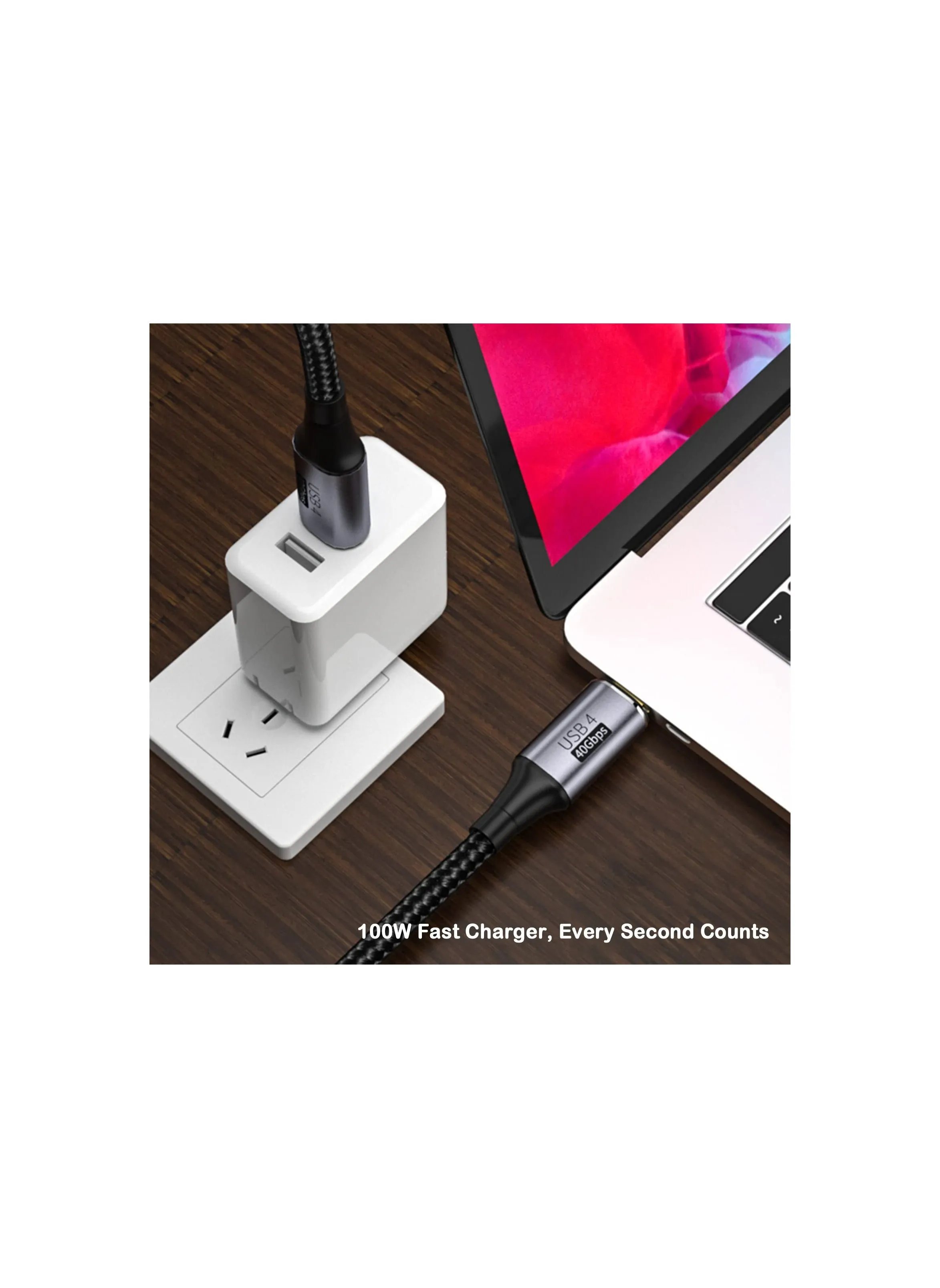 كابل USB C، قطعتان من كابل Thunderbolt 4 (1.6 قدم) كابل USB C إلى C يدعم Thunderbolt 4 / 3، USB 4، شحن بقوة 100 وات، شاشة 8K، نقل بيانات بسرعة 40 جيجابت في الثانية لمحرك SSD الخارجي، وحدة معالجة الرسومات الخارجية، وحدة الإرساء-2