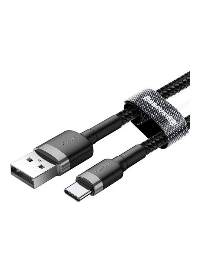 كابل USB C بقوة 2 أمبير للشحن السريع من النايلون المضفر من سلسلة كافول - وشاحن USB Type C بطول 2 متر متوافق مع هواتف سامسونج S21 وS20 وS9 ونوت 20 ونوت 10 وهواوي P30 وP20 لايت وميت 20 برو وP20 وإل جي G5 وG6 وشاومي مي 11 ألترا A2 وغيرها من الهواتف. أسود/رمادي-1