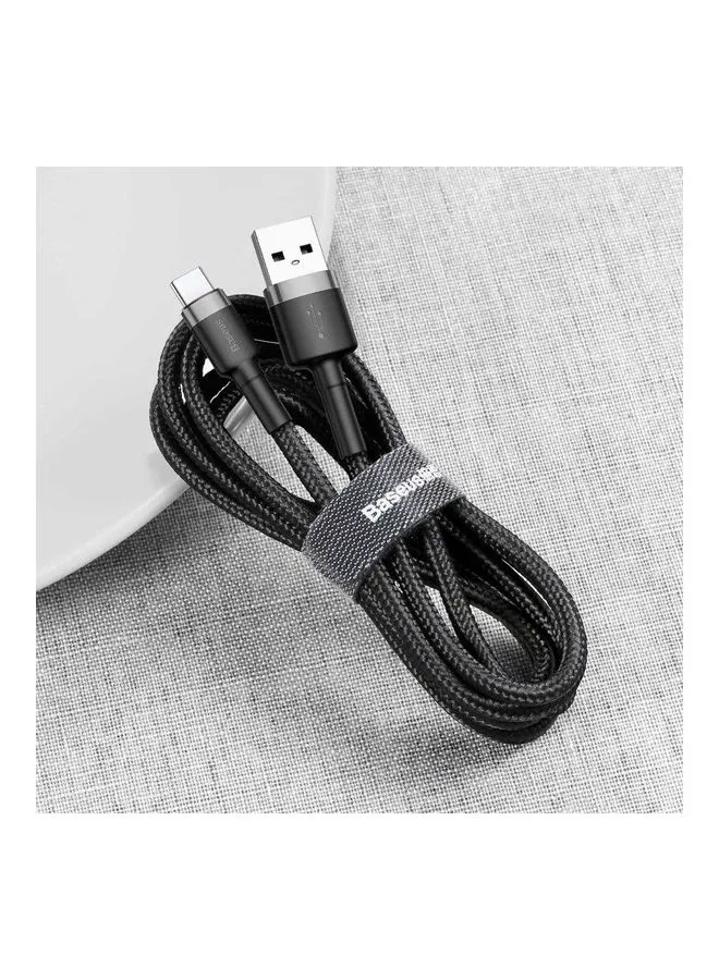 كابل USB C بقوة 2 أمبير للشحن السريع من النايلون المضفر من سلسلة كافول - وشاحن USB Type C بطول 2 متر متوافق مع هواتف سامسونج S21 وS20 وS9 ونوت 20 ونوت 10 وهواوي P30 وP20 لايت وميت 20 برو وP20 وإل جي G5 وG6 وشاومي مي 11 ألترا A2 وغيرها من الهواتف. أسود/رمادي-2