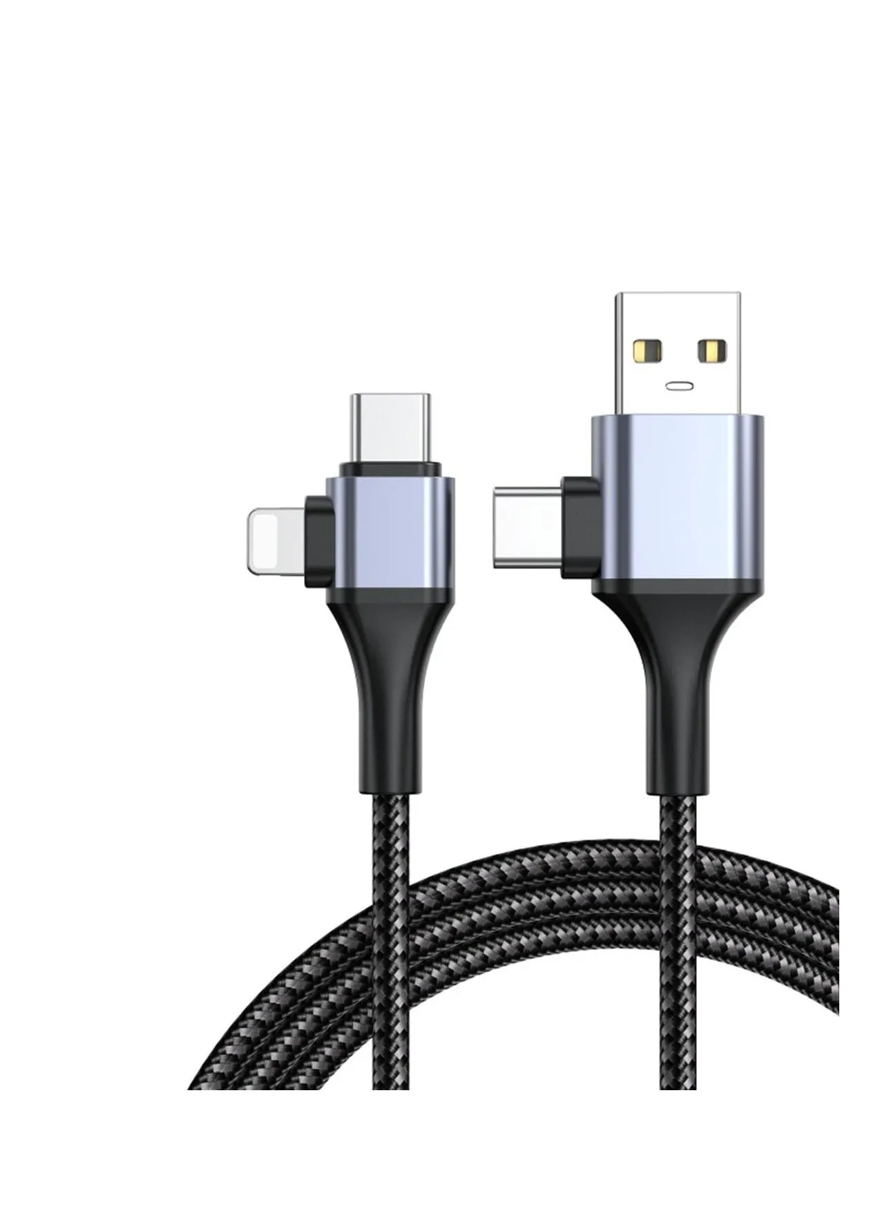 كابل USB C، كابل USB عالمي 4 في 1، سلك شاحن سفر بطول 6 أقدام، سلك شحن سريع PD Type C إلى C ذكر إلى ذكر، مع نقل بيانات بسرعة 480 ميجابت في الثانية، كابل شحن عالمي للهاتف والكمبيوتر-1