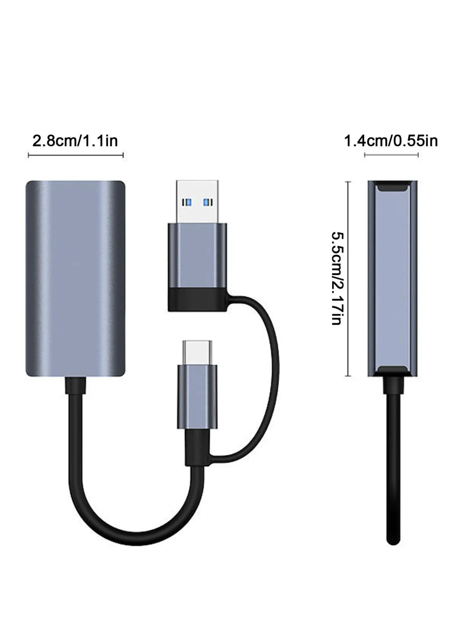 محول إيثرنت USB C، USB سريع إلى إيثرنت، محول Type-C إلى RJ45 يعمل مع MacWindows، محول شبكة محول إيثرنت USB لأجهزة الكمبيوتر المحمولة والأجهزة اللوحية وأجهزة الكمبيوتر-2