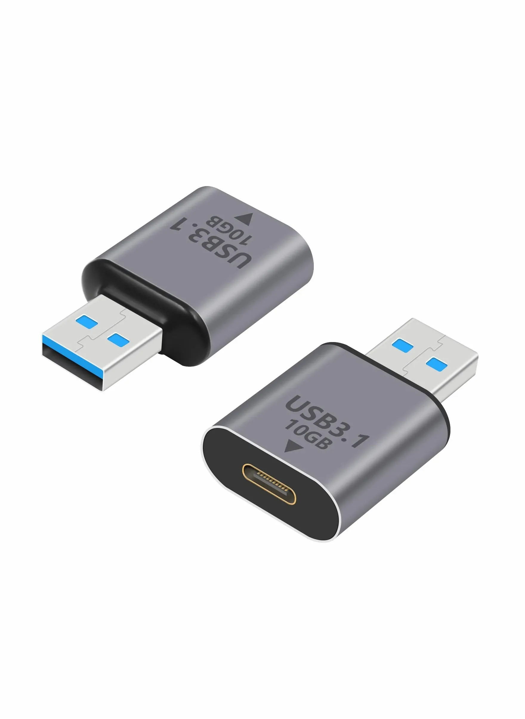 محول USB C أنثى إلى USB ذكر، محول USB إلى USB C من الجيل الثاني 3.1، محول شاحن USB 3.1 من النوع C إلى النوع A بسرعة 10 جيجابت في الثانية، محول OTG للشحن السريع متوافق مع iPhone وMacBook وSamsung Galaxy، عبوتان-1