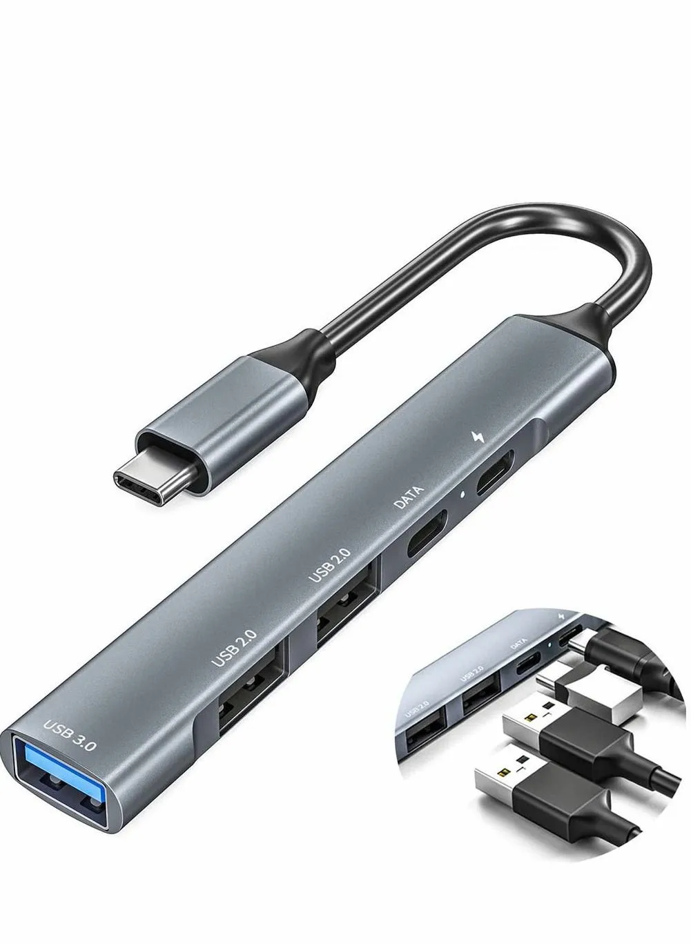 موزع USB C 5 في 1 من النوع C مع منفذ شحن PD بقوة 65 وات KASTWAVE 3.0 منافذ *1 2.0 *2 بيانات *1 قارئ محرك أقراص فلاش لأجهزة MacBook/Pro/Air/iPad Pro والمزيد من أجهزة الكمبيوتر المحمولة من النوع-1