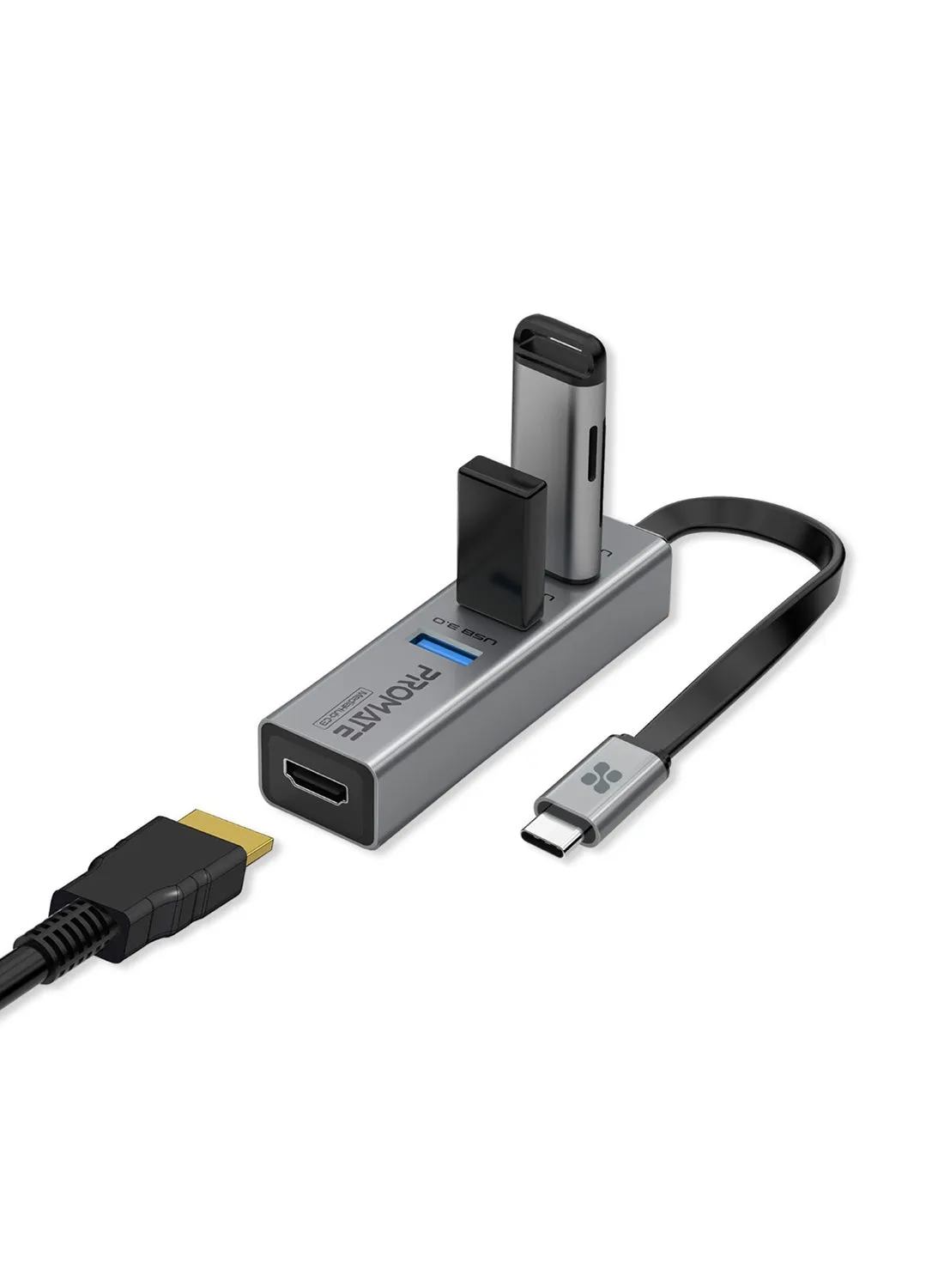 محول USB-C Hub HDMI مع 3 منافذ USB 3.0 وشحن مزامنة 5 جيجا بايت في الثانية ومنفذ HDMI 4k 30 هرتز، Mediahub-c3-1