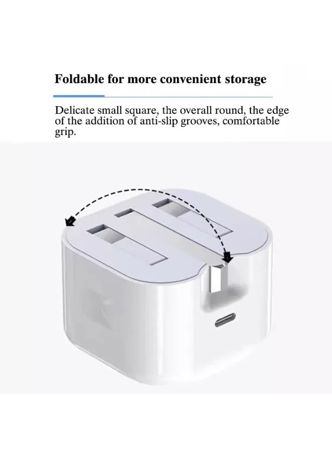 USB-C Power Adapter With Type-C To Type-C 1M Cable 20W White-2