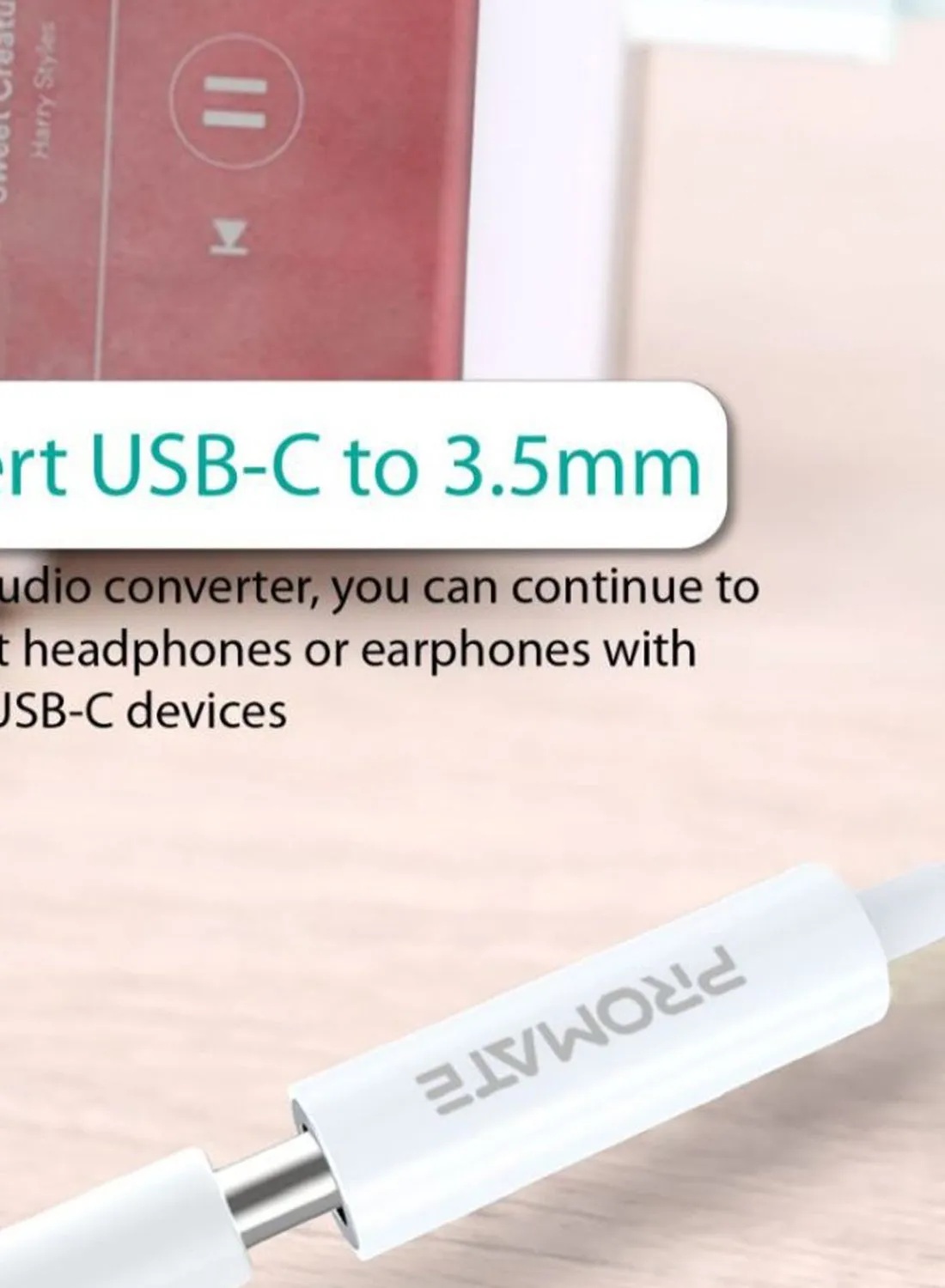 كابل محول من USB-C إلى مقبس سماعات Aux مقاس 3.5 مم أنثى بصوت عالي الجودة لجوجل بكسل 2 و3 XL وسامسونج وإيسنشيال وهواوي وموتو وون بلس وإتش تي سي وشاومي طراز AUXLink-C أبيض-2