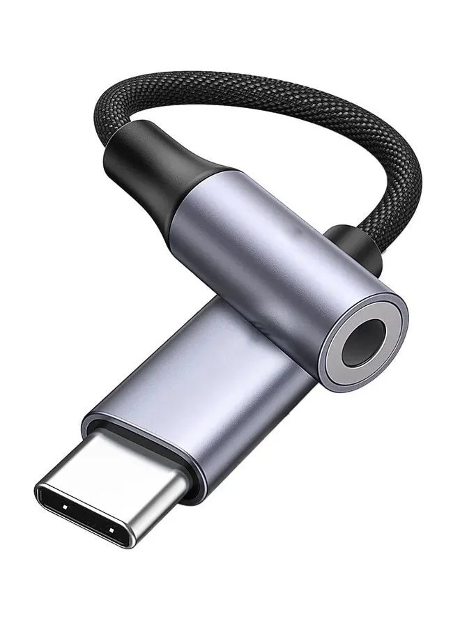 محول USB-C إلى 3.5 ملم، محول صوت DAC متوافق تمامًا مع USB C إلى Aux محول مقبس سماعة الرأس، كابل صوت مضفر متوافق مع iPad Pro 2020/2018 Samsung S21+-1