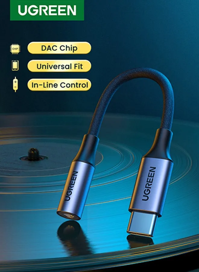 محول USB C إلى 3.5 مللي محول توافق كامل DAC صوت محول USB C إلى سماعة رأس جاك مهايئ كابل صوت مضفر متوافق مع آيباد برو 2023/2022، سامسونج S23 + / S21 / S22 التار وسلسلة ايفون 15/هواوي/شاومى، إلخ رمادي فلكي-1