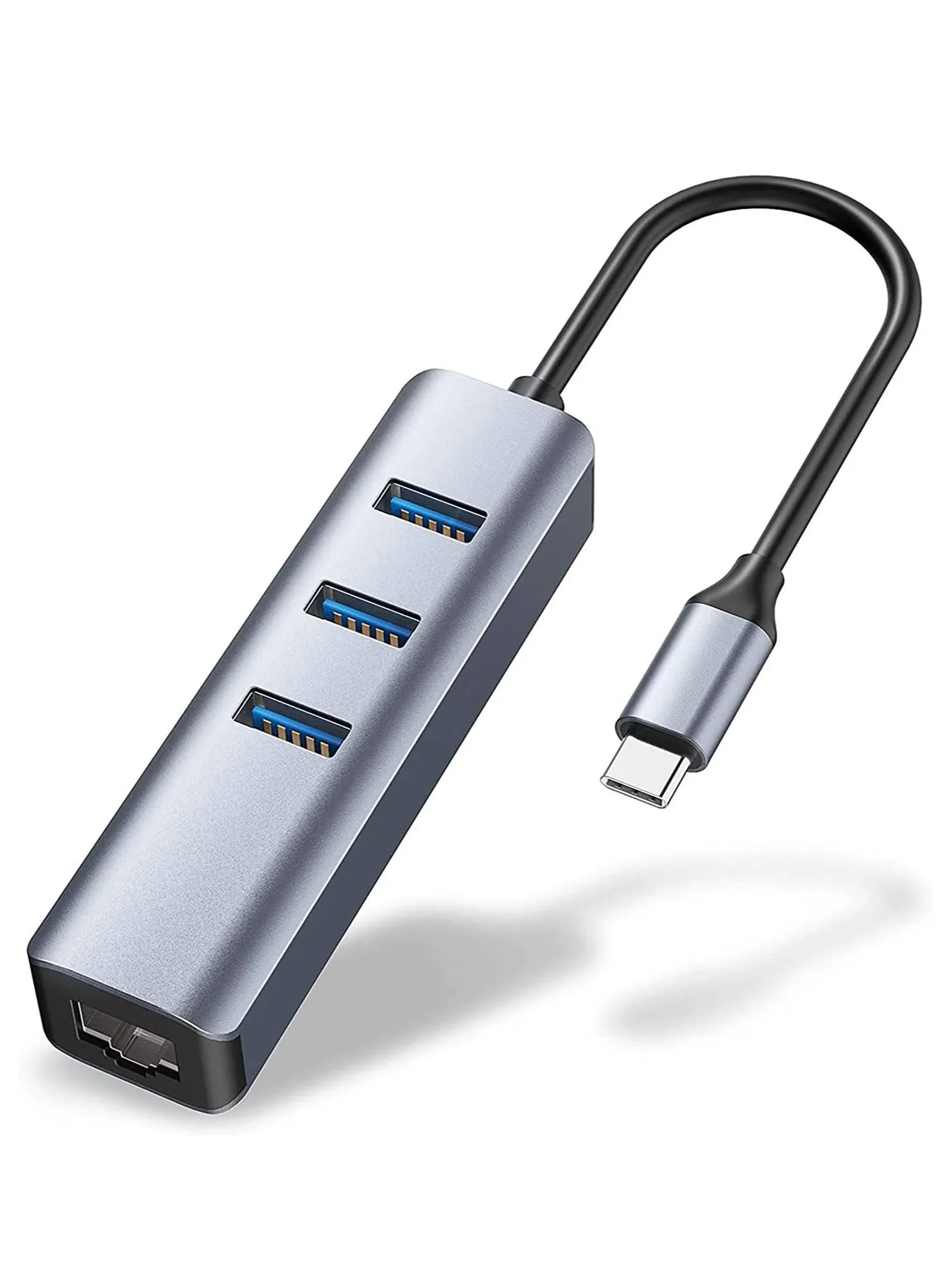 محول USB C إلى Ethernet RJ45 إلى USB C Thunderbolt 3 Type-C Gigabit Ethernet LAN، متوافق مع MacBook Pro 2021 2020 2019 2018 2017 MacBook Air Dell XPS والمزيد-1