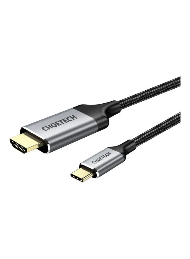 كابل USB C إلى HDMI بطول 1.8 متر وجودة 4K لون أسود.-1