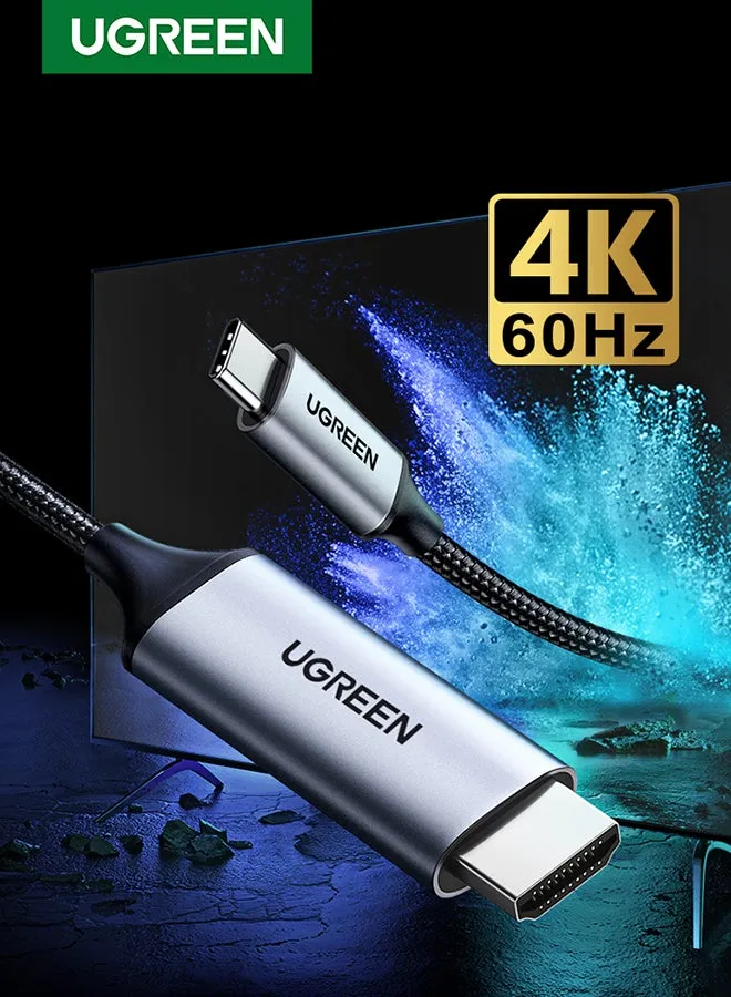 كيبل USB C الى HDMI بطول 1 متر، USB 3.1 تايب سي ثاندربولت 3 الى HDMI 4K 60Hz UHD محول هيكل الومنيوم متوافق مع ماك بوك برو M2/2022، جالكسي S22/S23+، كروم بوك بكسل، انفي 13، هواوي Mate 60 Pro-1