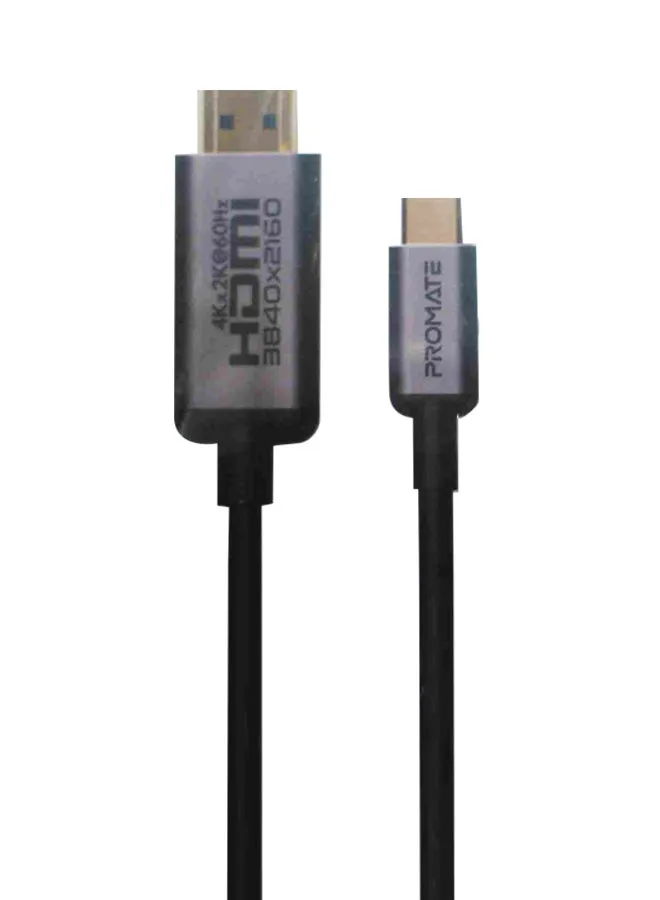 كابل منفذ USB-C إلى منفذ HDMI، محول ممتاز من منفذ USB Type-C إلى منفذ HDMI بدقة 4K وقوة 60 جيجاهرتز (متوافق مع منفذ ثاندر بولت 3) مع دعم بدقة فائقة الوضوح بطول 1.8 م لأجهزة ماك بوك برو وكروم بوك بيكسل وسامسونج S9 وS8 ونوت 8 طراز HDLink-60H رمادي-1