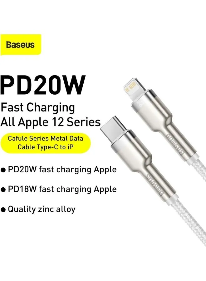 كابل USB C إلى Lightning مضفر من النايلون لنقل البيانات سريع الشحن بقدرة 20 واط لتوصيل الطاقة لـ iPhone 14/ 14 Pro Max/ 13 Pro/13 Pro Max/13/13 mini/ iPad 9/ 12 mini/12/12 Pro وجميع سلاسل Lightning-2