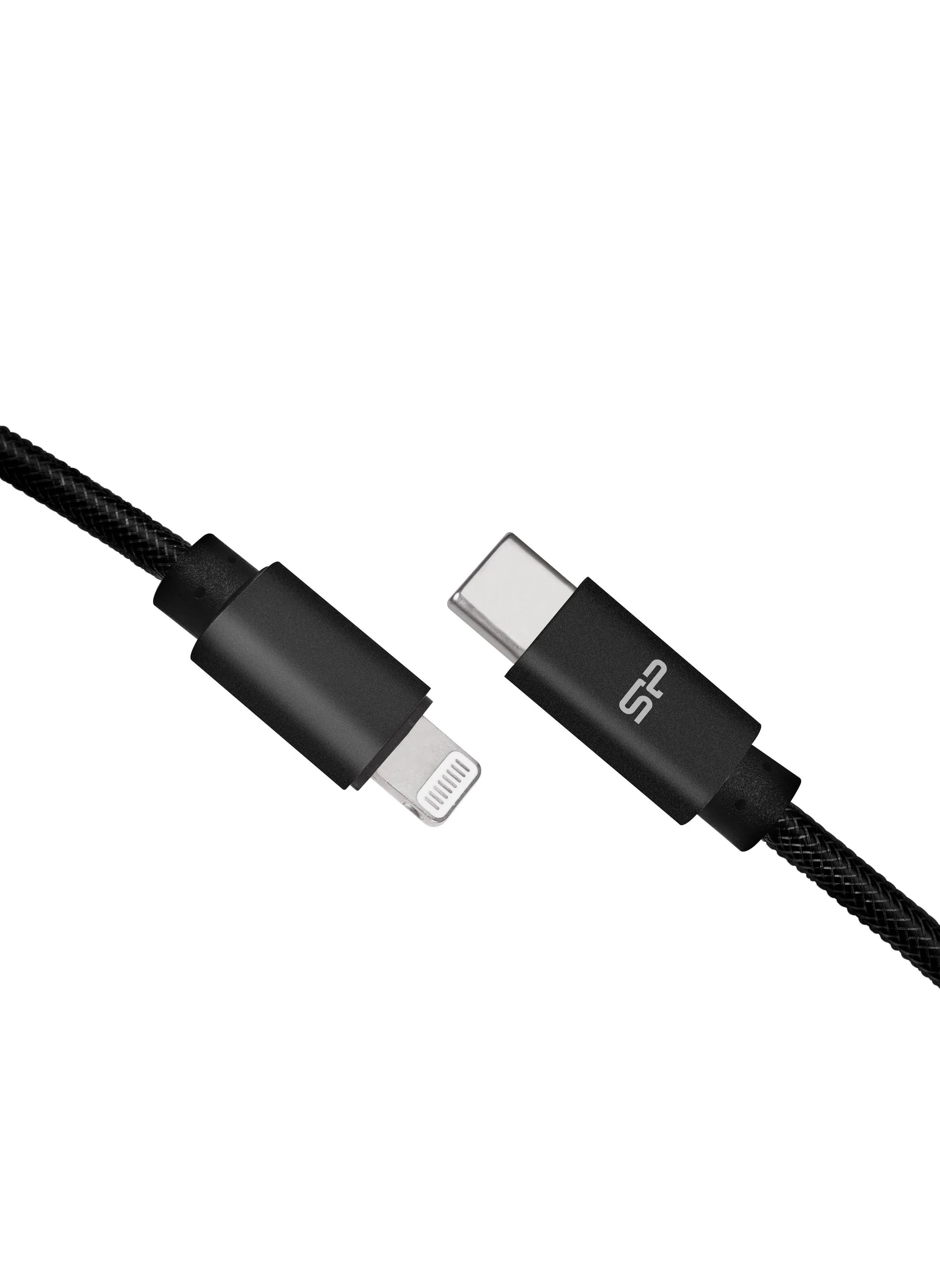 كيبل مزود بمنفذ USB من النوع C إلى منفذ كابل Lightning بطول 1 متر أسود-1