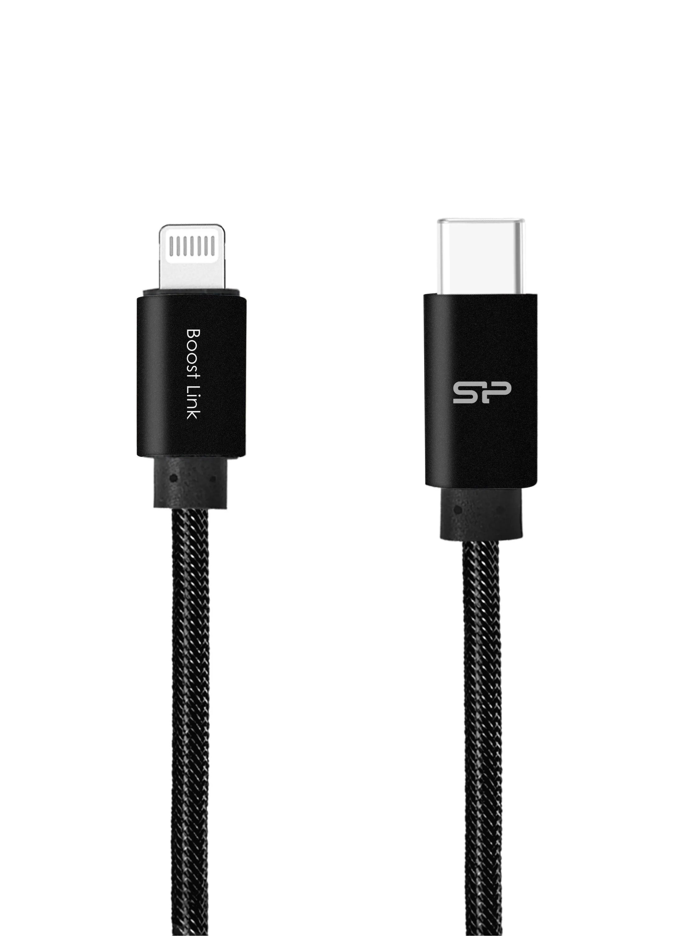 كيبل مزود بمنفذ USB من النوع C إلى منفذ كابل Lightning بطول 1 متر أسود-2