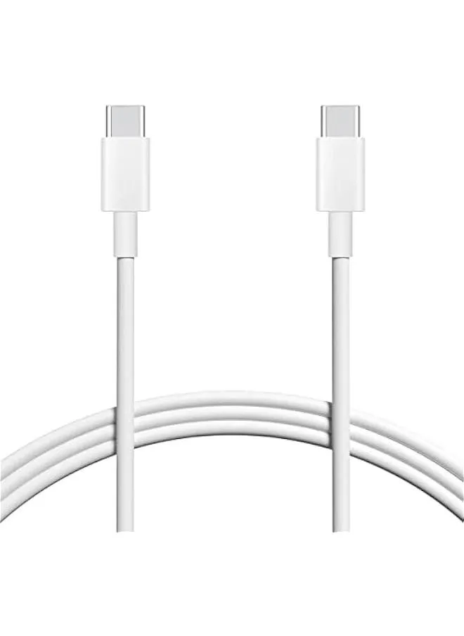 كيبل شحن USB-C الى USB-C بطول 3.3 قدم متوافق مع سامسونج جالاكسي S22/S21/S20 الترا، نوت 20/10، ماك بوك اير، ايباد برو، ايباد اير 4، ايباد ميني 6، ابيض-1