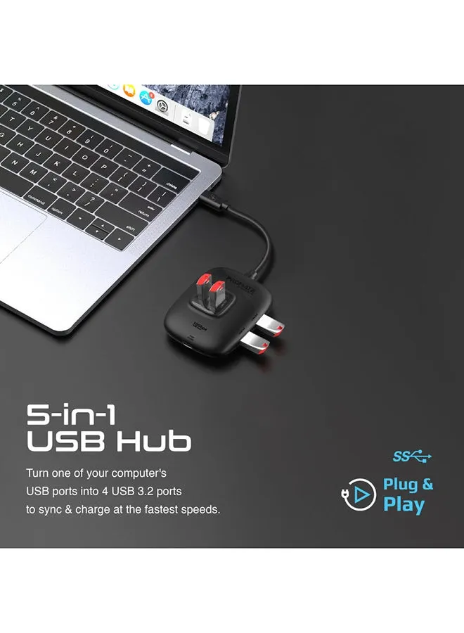 USB-C إلى USB Hub ممتاز متعدد المنافذ مع محول USB-A قابل للإزالة 10 جيجابت في الثانية مزامنة شحن USB 3.2 منافذ 100 وات من النوع C توصيل الطاقة-2