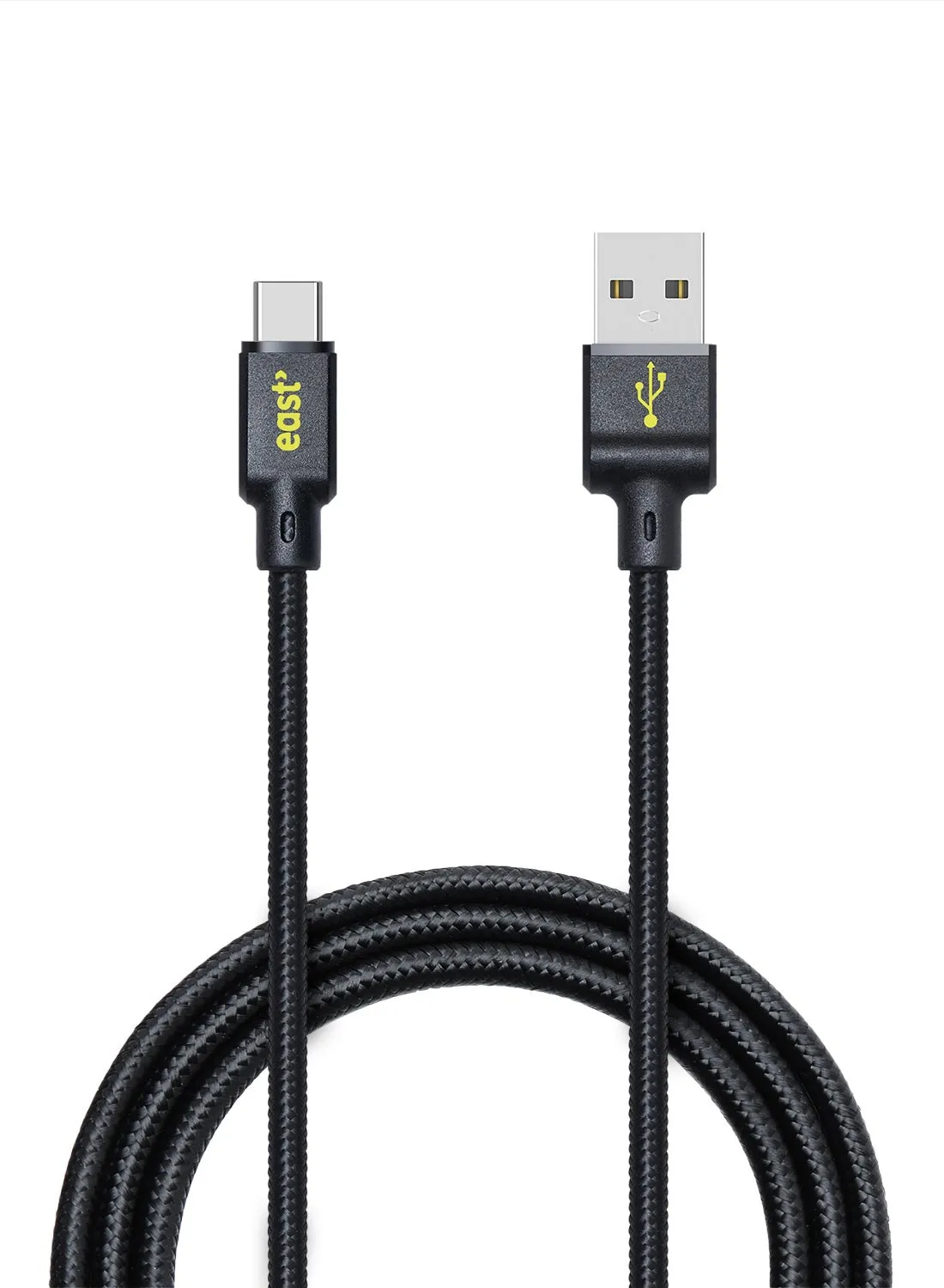 كابل شحن مضفر USB C (نوع Type C) للشحن السريع أسود-1