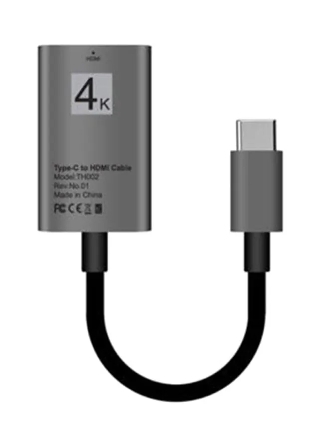 كابل محول من USB Type-C إلى HDMI بجودة 4K لهواتف سامسونج  S9 وS8 ونوت 8 وجهاز ماك بوك فضي-1