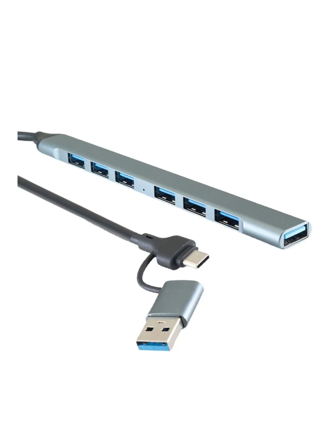 موزع من النوع سي 7 في 2 USB ب7 منافذ ,منفذين USB 3.0 سرعة نقل البيانات بسرعة 5 جيجابت في الثانيةمتوافق مع ماك بوك برو واير واللابتوب وغيرها من الاجهزة من النوع سي-1