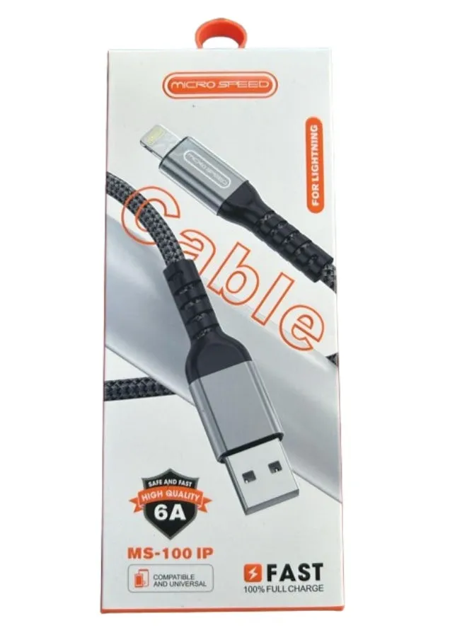 كابل USB للشحن لأجهزة آيفون أسود-2