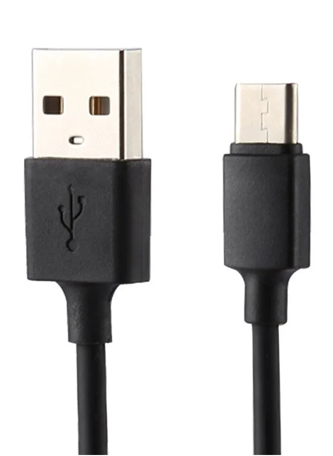 محوّل شحن USB مع كابل Type-C - قابس أوروبي أسود-2