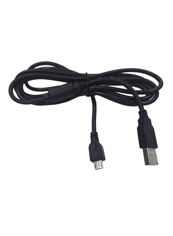 كابل شحن ونقل بيانات USB لأذرع التحكم لجهاز إكس بوكس ون وبلايستيشن 4 أسود-2