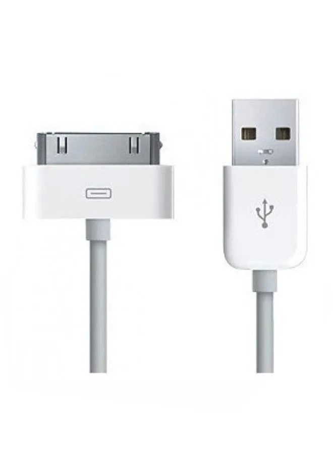 كابل شحن ومزامنة بيانات بمنفذ USB لهاتف آيفون 4/4S/3G/3GS/وجهاز الآيبود أبيض-1