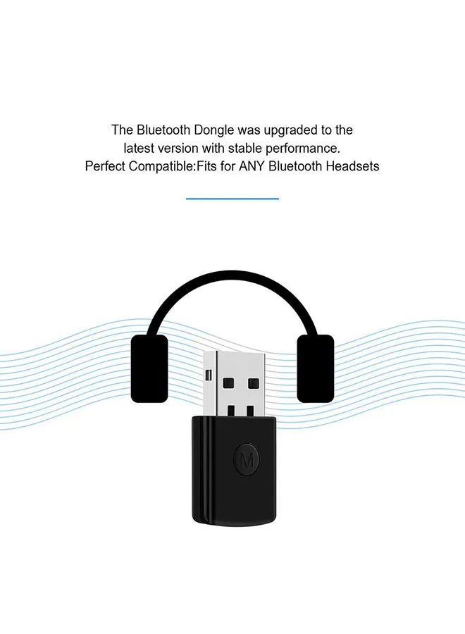 محول USB للميكروفون والسماعات اللاسلكية لجهاز بلايستشين 4 أسود-2