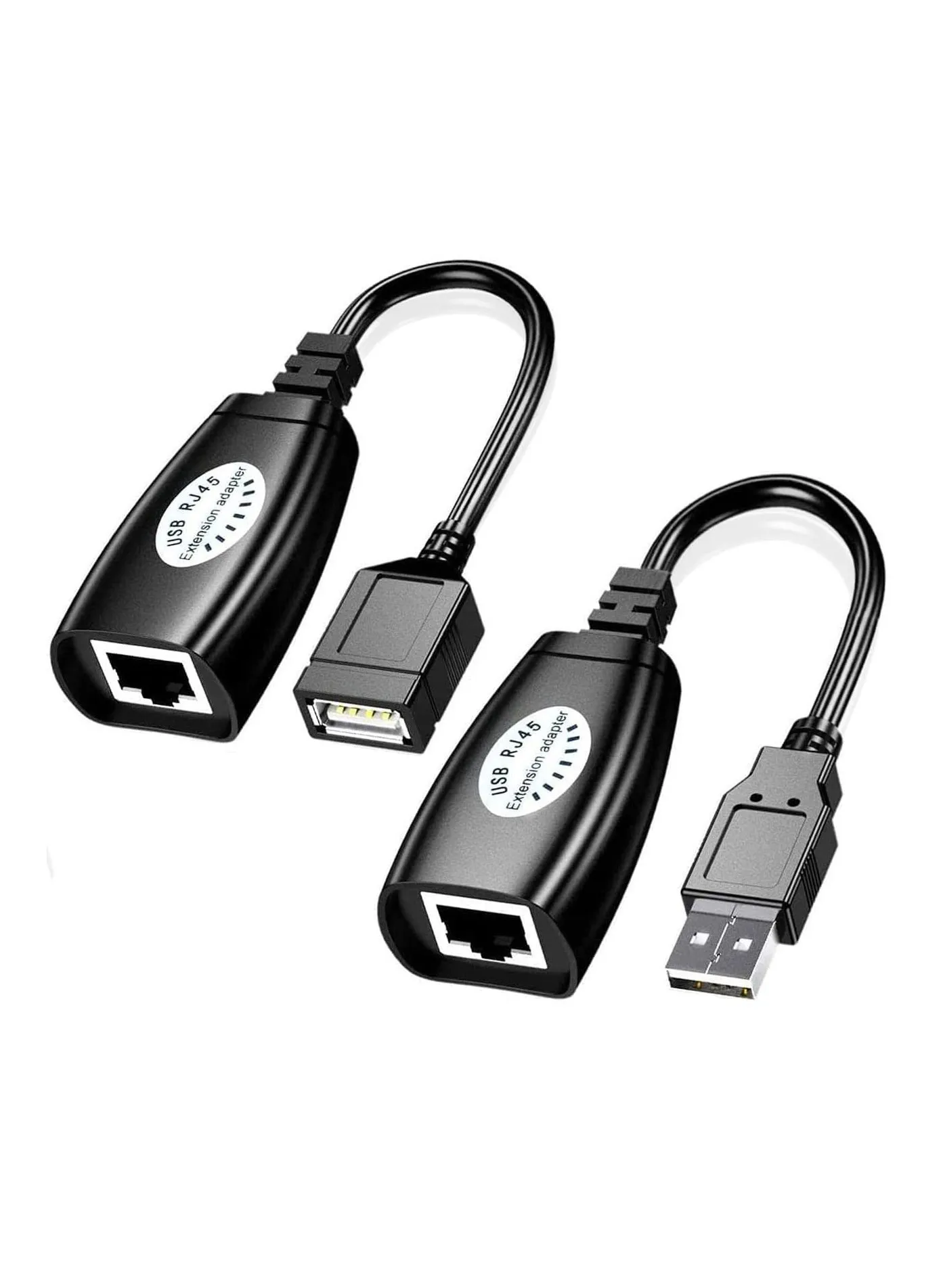 محول USB Extender Over RJ45 Cat 6/5/5e، موزع إيثرنت RJ45 إلى امتداد USB حتى 50 مترًا/164 قدمًا، متوافق مع أجهزة الكمبيوتر والهواتف المحمولة والفئران ولوحات المفاتيح وأقراص U والطابعات والكاميرات-1