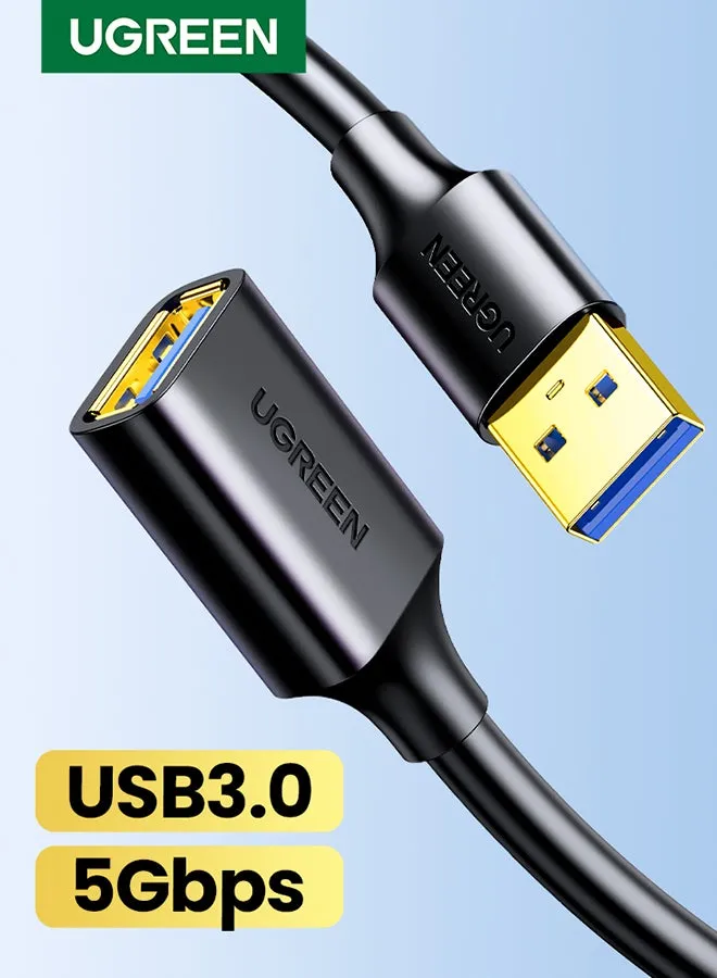 سلك USB تمديد كبل USB 3.0 موسع الحبل نوع A ذكر إلى أنثى نقل البيانات متوافق مع Playstation ،VR، محرك فلاش USB، قارئ بطاقات، محرك أقراص ثابتة، لوحة مفاتيح، طابعة ، كاميرا - 2 متر لون أسود-1