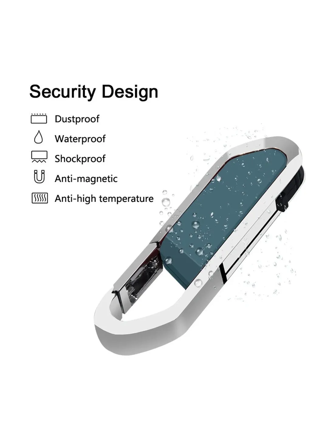 محرك أقراص فلاش USB، محرك أقراص محمول معدني مزود بسلسلة مفاتيح، محرك أقراص فلاش USB 2.0، محرك أقراص USB محمول سريع ومريح لتخزين البيانات الخارجية، (قطعة واحدة 1 جيجابايت، أزرق)-2