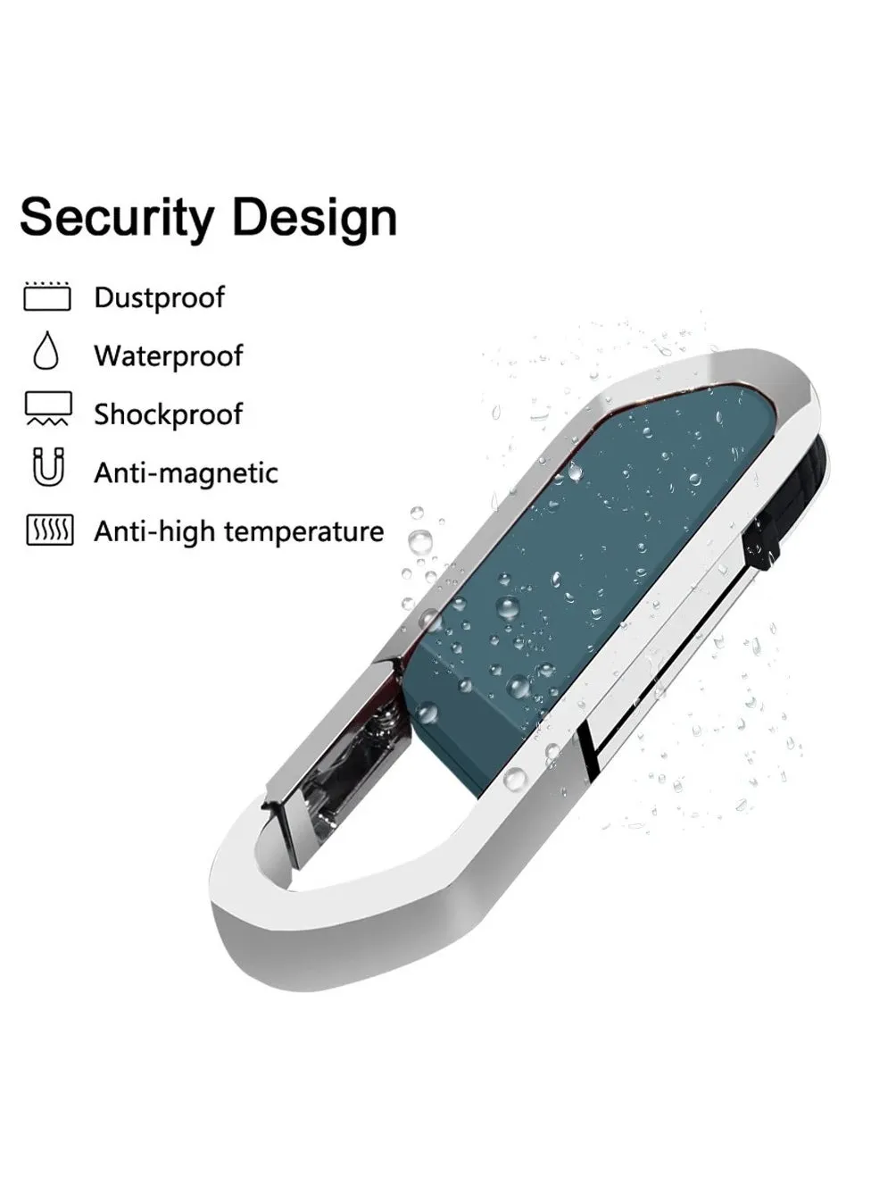 محرك أقراص فلاش USB، محرك أقراص محمول معدني مزود بسلسلة مفاتيح، محرك أقراص فلاش USB 2.0، محرك أقراص USB محمول سريع ومريح لتخزين البيانات الخارجية، (قطعة واحدة 4 جيجابايت فضية)-2