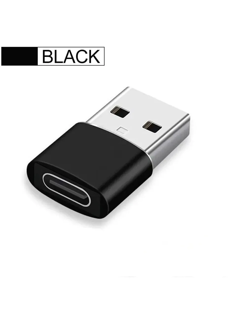 وصلة محول USB ذكر الى مايكرو USB-C أنثى ل ماك بوك و سامسونج  لون اسود-1