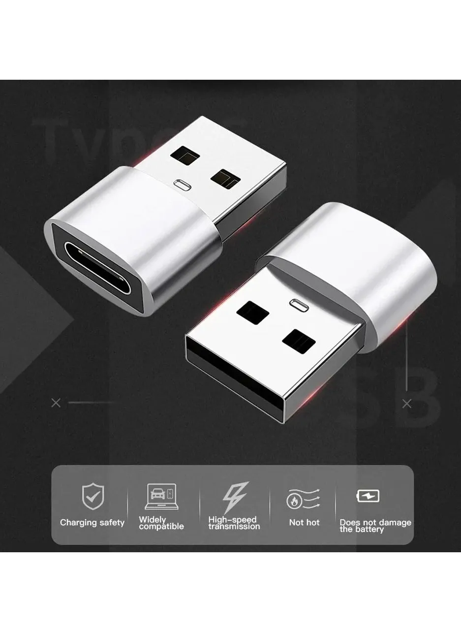 وصلة محول USB ذكر الى مايكرو USB-C أنثى ل ماك بوك و سامسونج  لون اسود-2