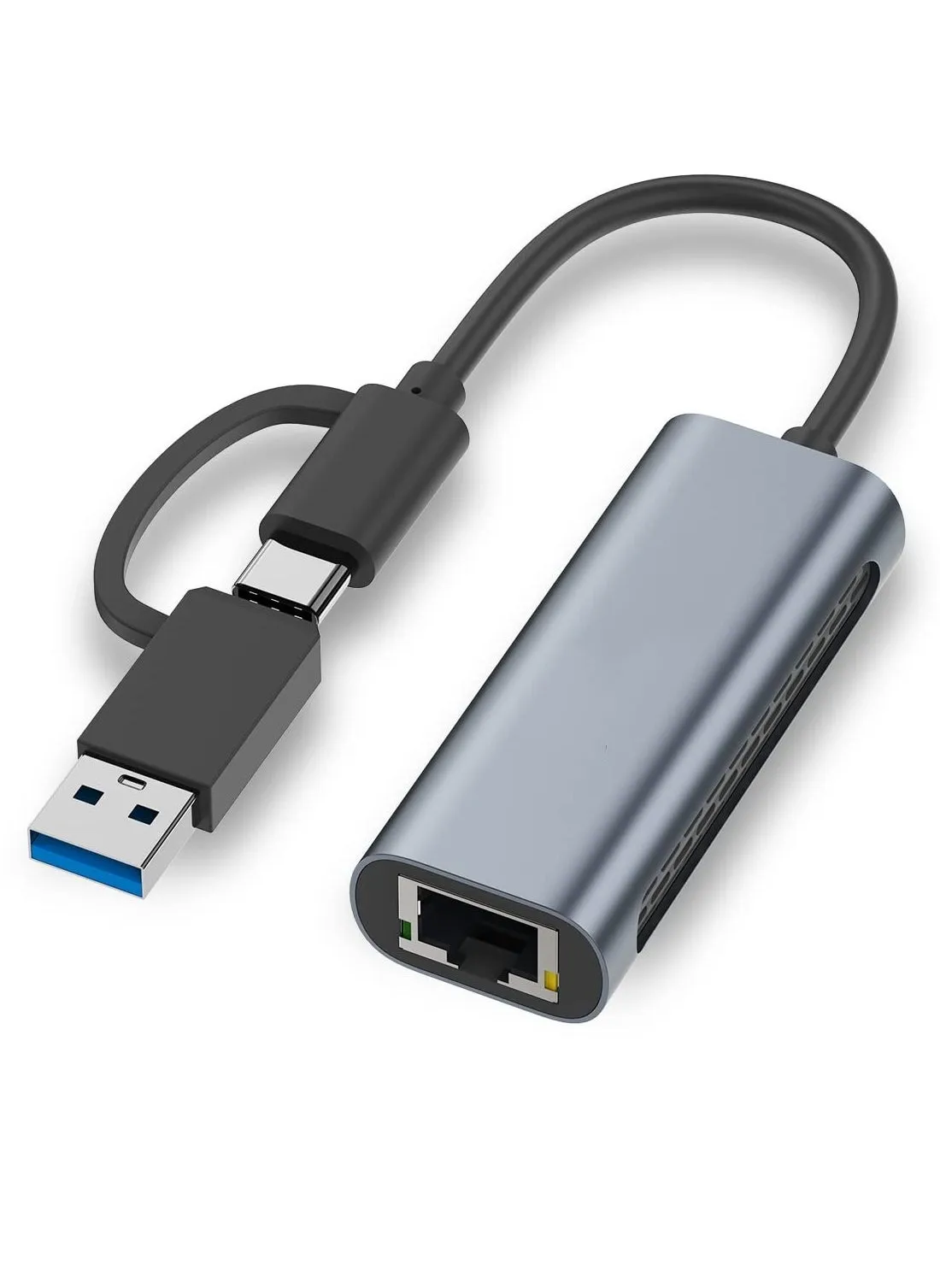 محول USB إلى 2.5G إيثرنت، محول إيثرنت USB C/USB 3.0 2 في 1 compatible للابتوب، محول USB-C إلى RJ45 الشبكي، متوافق مع Thunderbolt 4/3، لنظام ويندوز، ماك OS، آي باد OS وأكثر-1