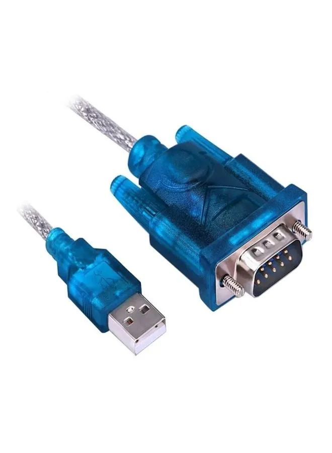 كابل محول من منفذ USB إلى منفذ تسلسلي Db9m Rs232 أبيض/أزرق/فضي-1