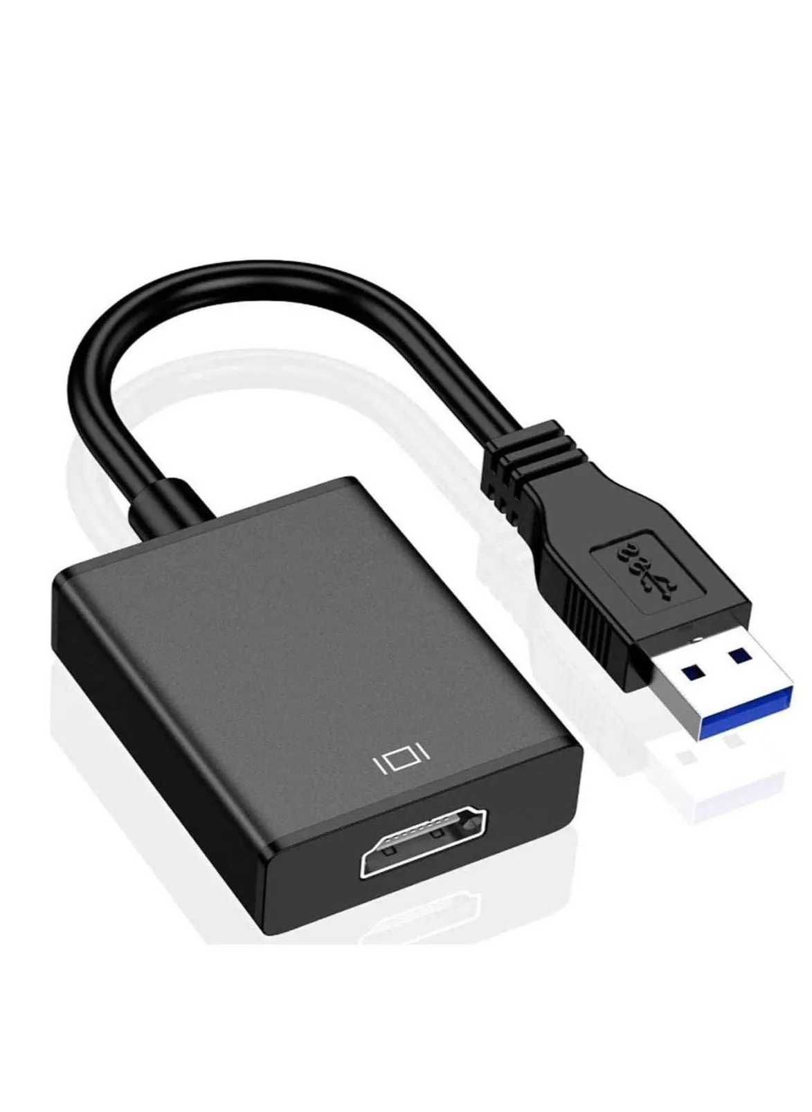 محول USB إلى HDMI، محول كابل رسومات فيديو USB 3.0/2.0 إلى HDMI 1080P مع صوت للكمبيوتر المحمول وجهاز عرض HDTV متوافق مع نظام التشغيل Windows XP 7/8/8.1/10-1