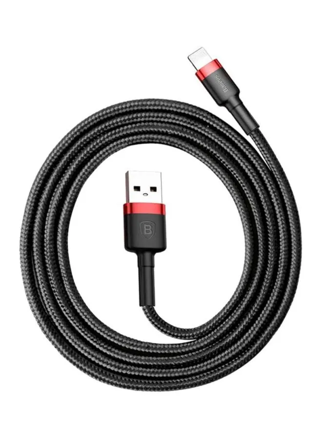 Baseus Cafule Cable Lightning 2.4A 1Mtr Red+Black أسود/ أحمر-1