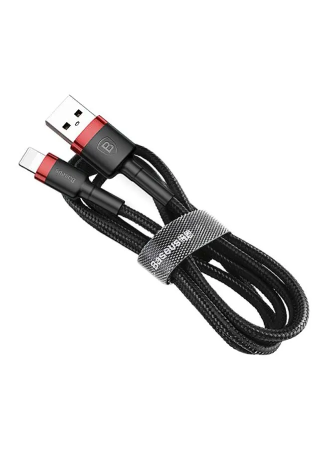 Baseus Cafule Cable Lightning 2.4A 1Mtr Red+Black أسود/ أحمر-2