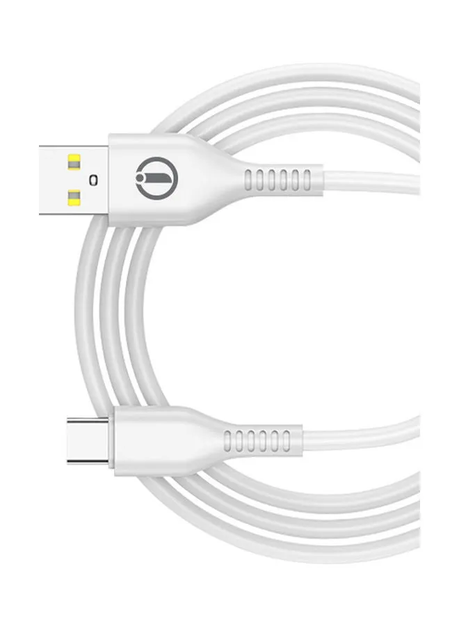 سلك بيانات للشحن السريع من USB إلى Type-C . أبيضٌ .-1