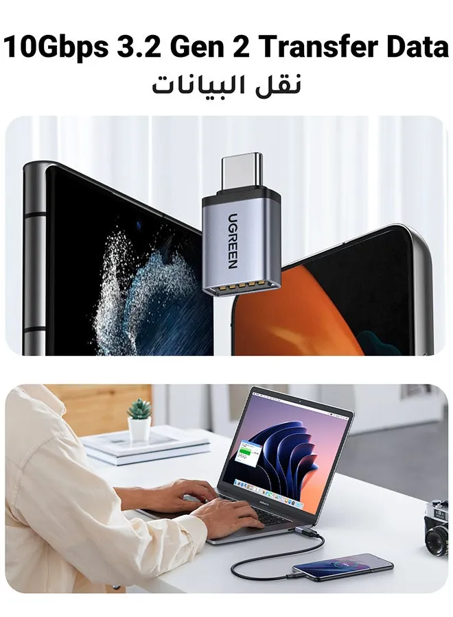 محول USB إلى USB C 2 حزمة، محول USB C ذكر إلى USB 3.2 أنثى، محول USB لنقل البيانات عالي السرعة لسلسلة Samsung S24 Ultra و iPhone Pro Max  15 وiPad وMacBook والأجهزة اللوحية-2