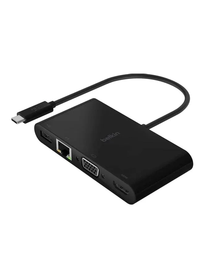 قاعدة وسائط متعددة بمنفذ USB Type-C أسود-1