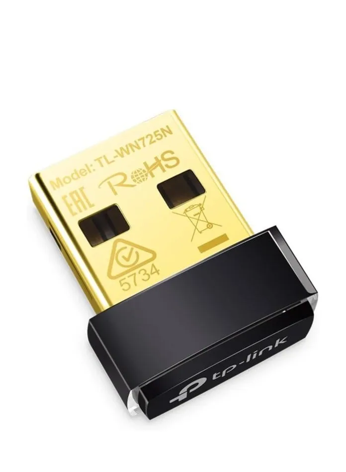 محول USB واي فاي للكمبيوتر N150 محول الشبكة اللاسلكية لسطح المكتب، Tl-WN725N ذهبي-2